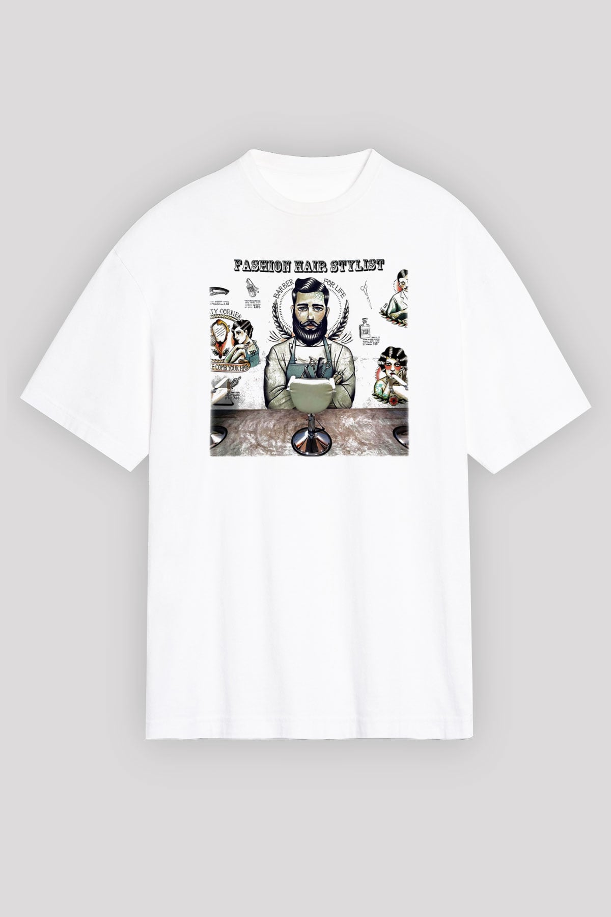 Berber Beyaz Unisex Oversize Tişört T-Shirt