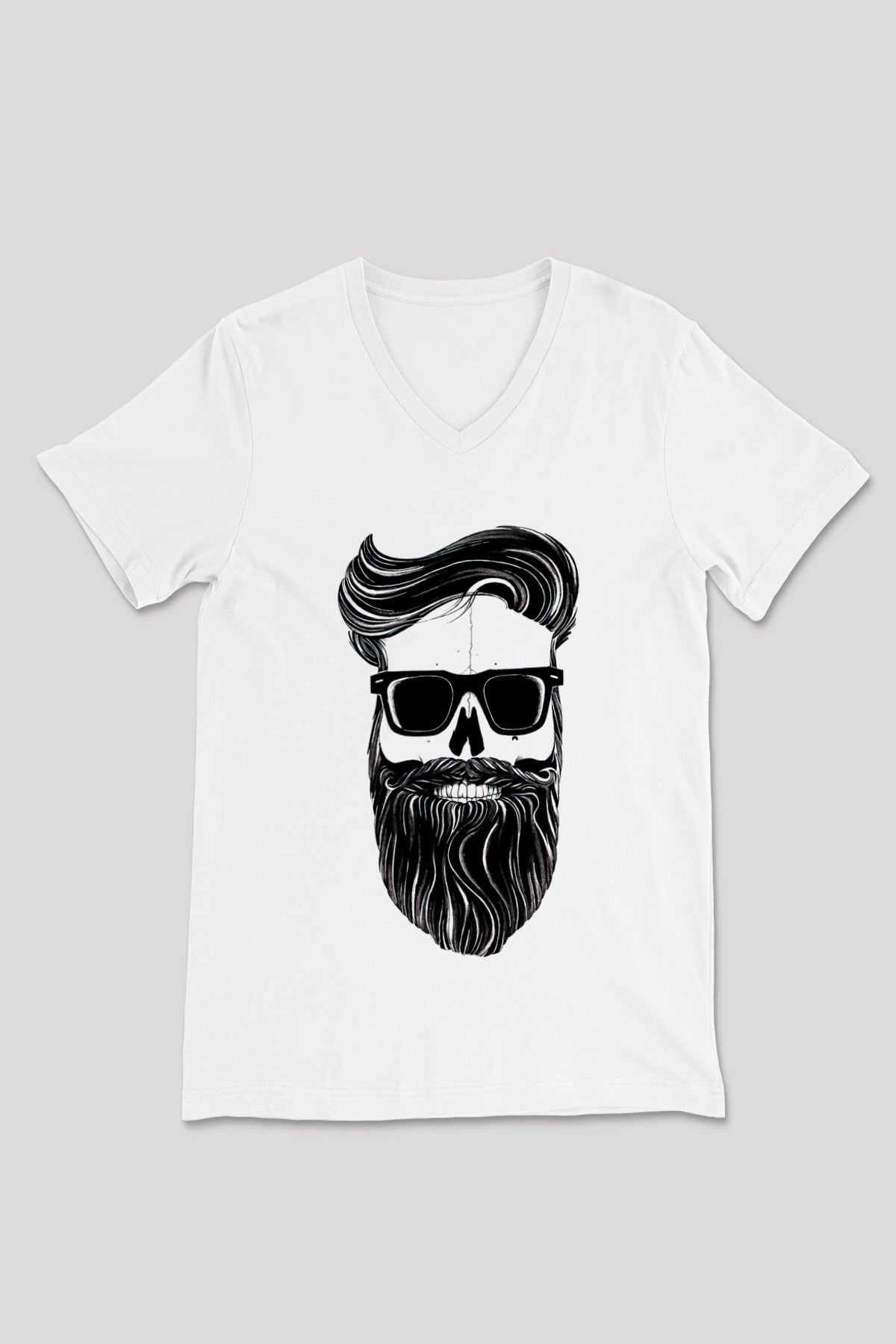 Berber Beyaz Unisex V Yaka Tişört T-Shirt