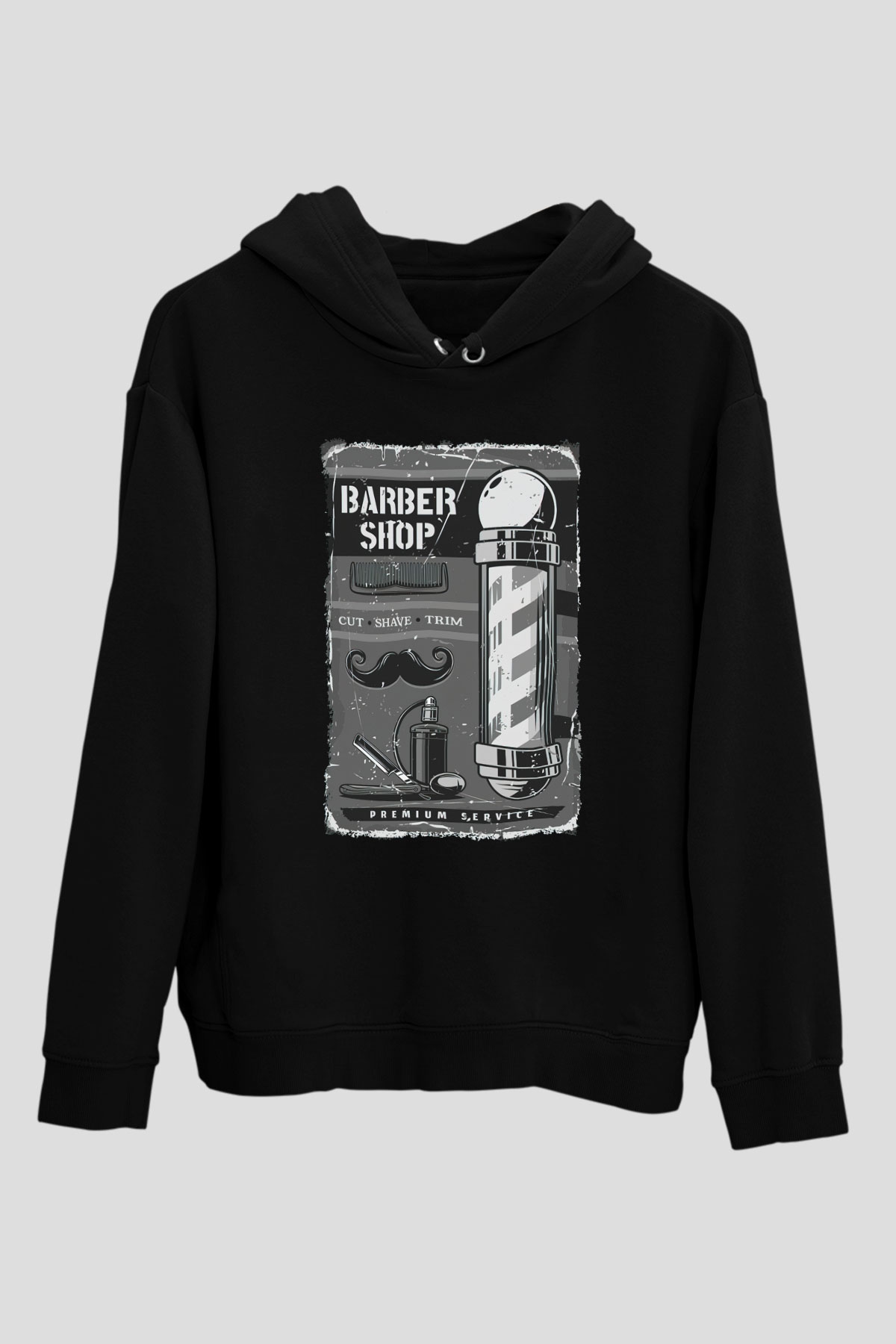 Berber Siyah Unisex Kapüşonlu Sweatshirt