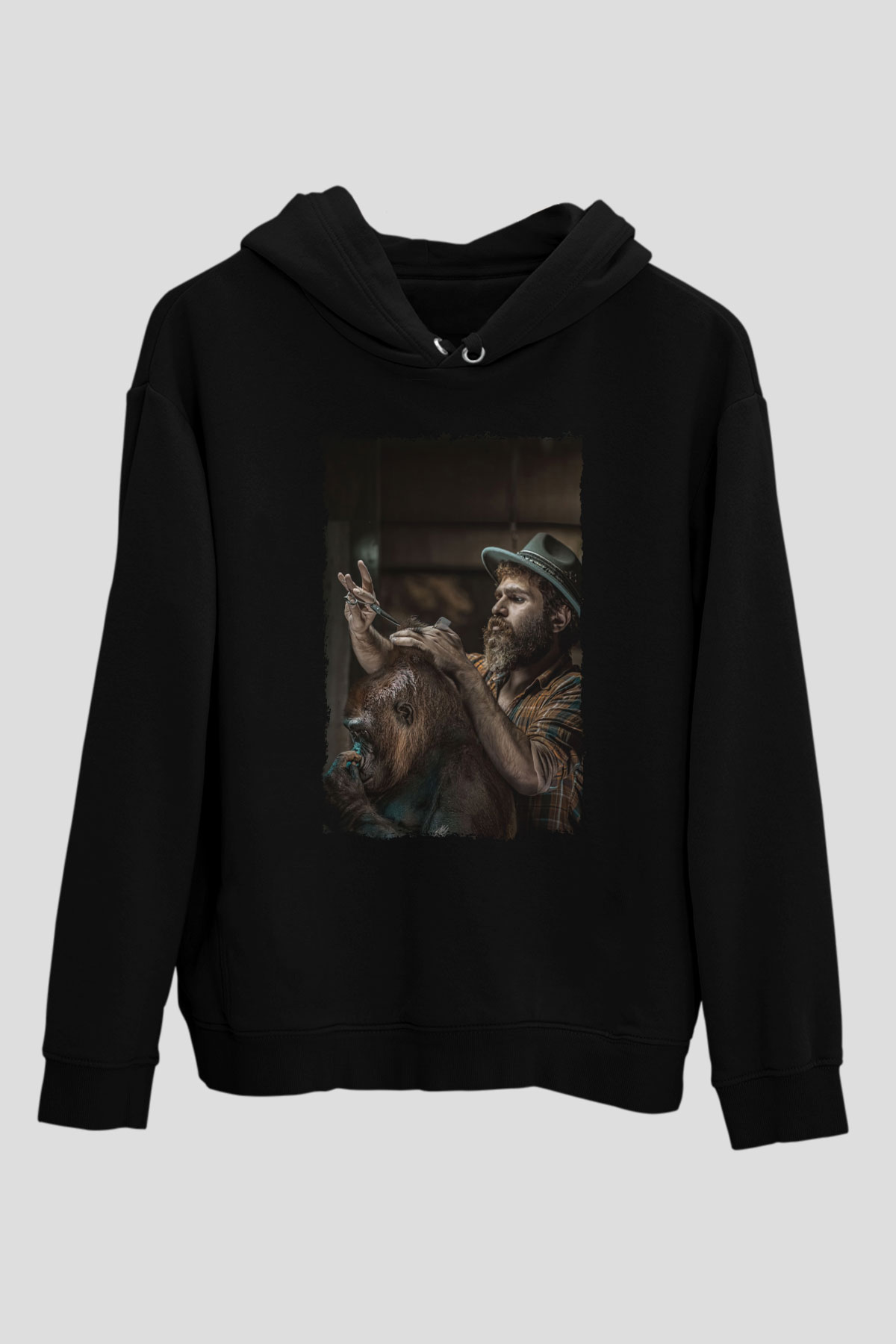 Berber Siyah Unisex Kapüşonlu Sweatshirt