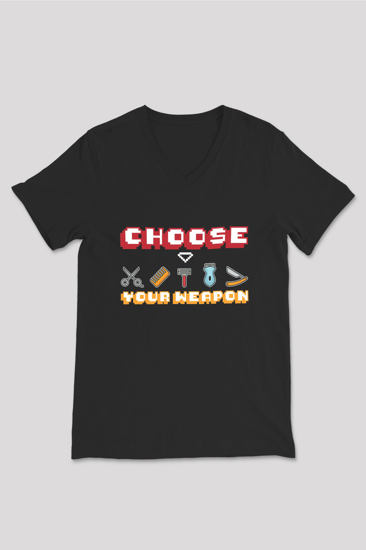 Berber Siyah Unisex V Yaka Tişört