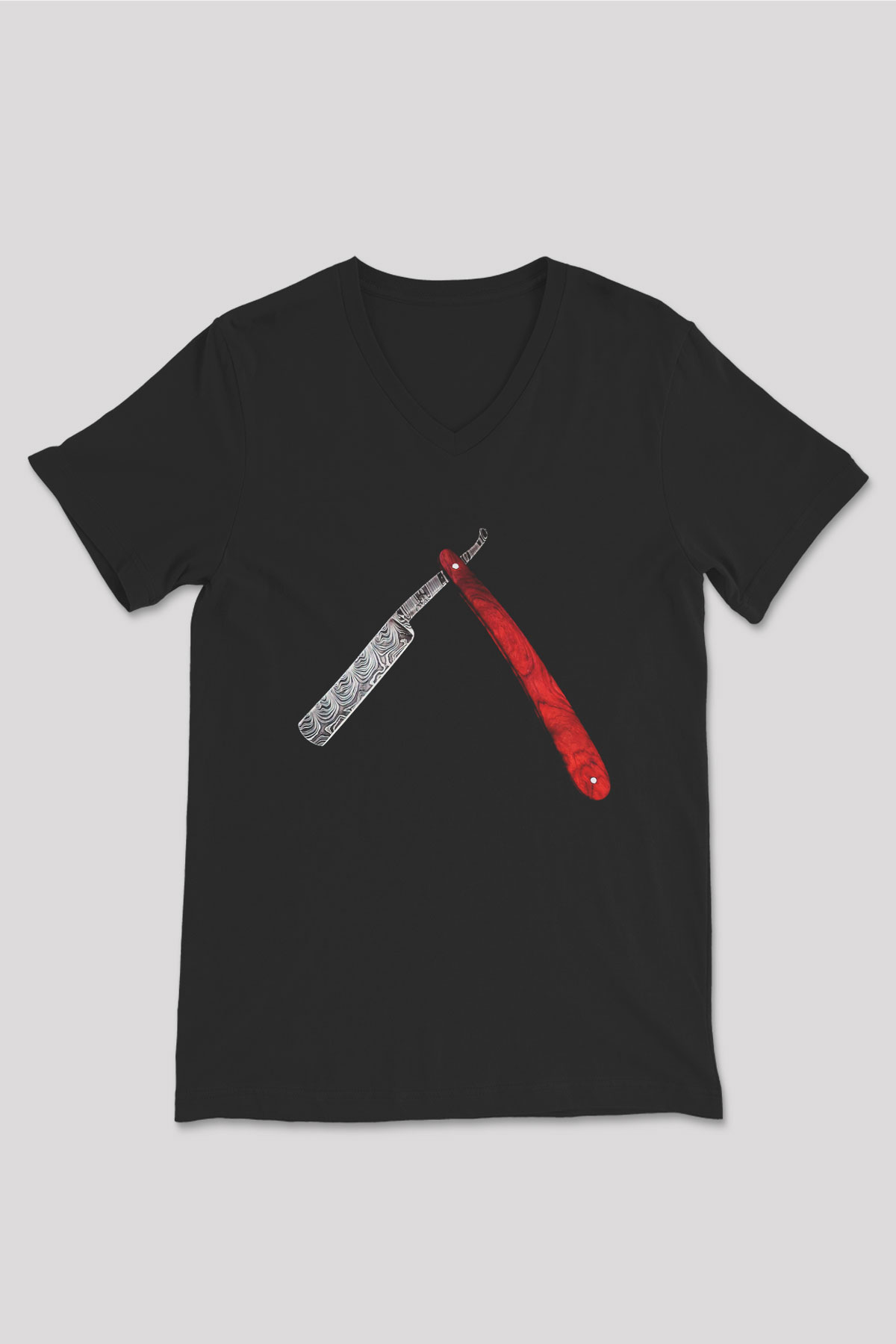 Berber Siyah Unisex V Yaka Tişört T-Shirt