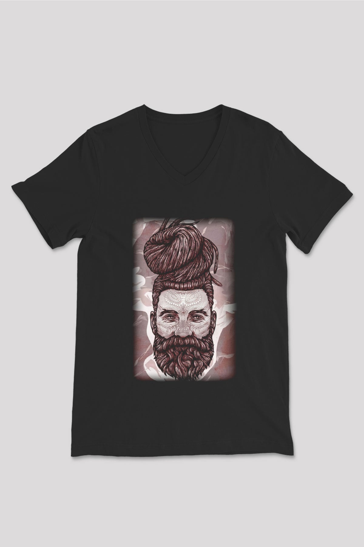 Berber Siyah Unisex V Yaka Tişört T-Shirt