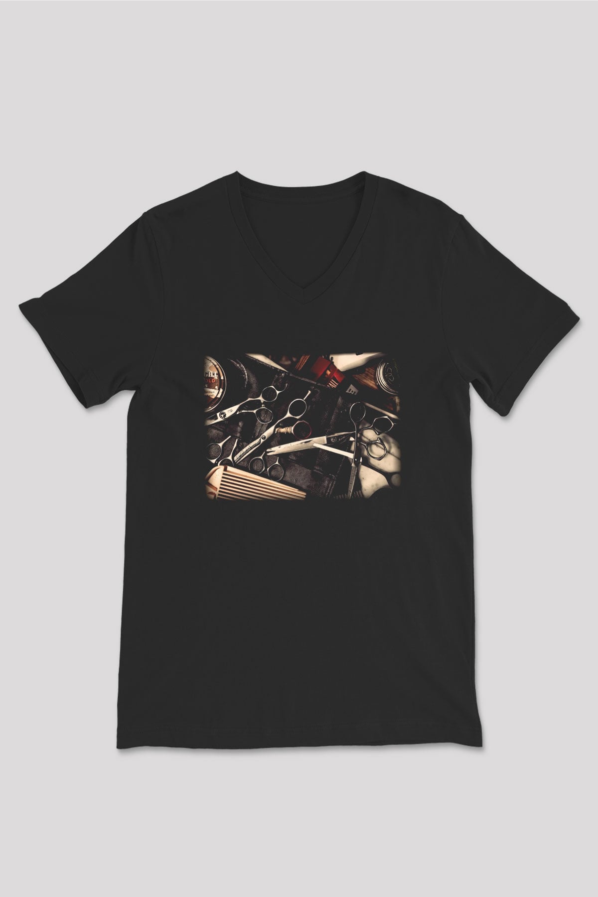 Berber Siyah Unisex V Yaka Tişört T-Shirt