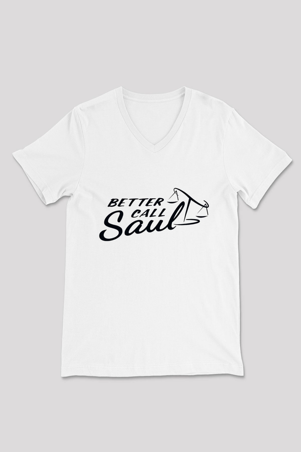 Better Call Saul Beyaz Unisex V Yaka Tişört T-Shirt
