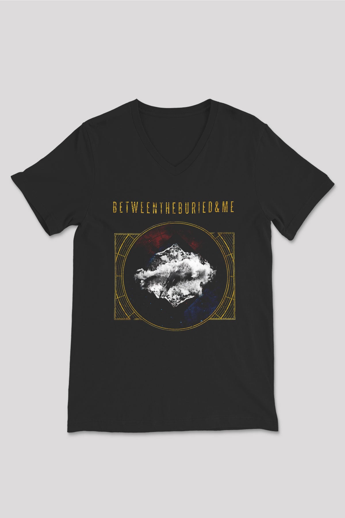 Between The Buried And Me Baskılı Unisex Siyah V Yaka Tişört - Tshirt
