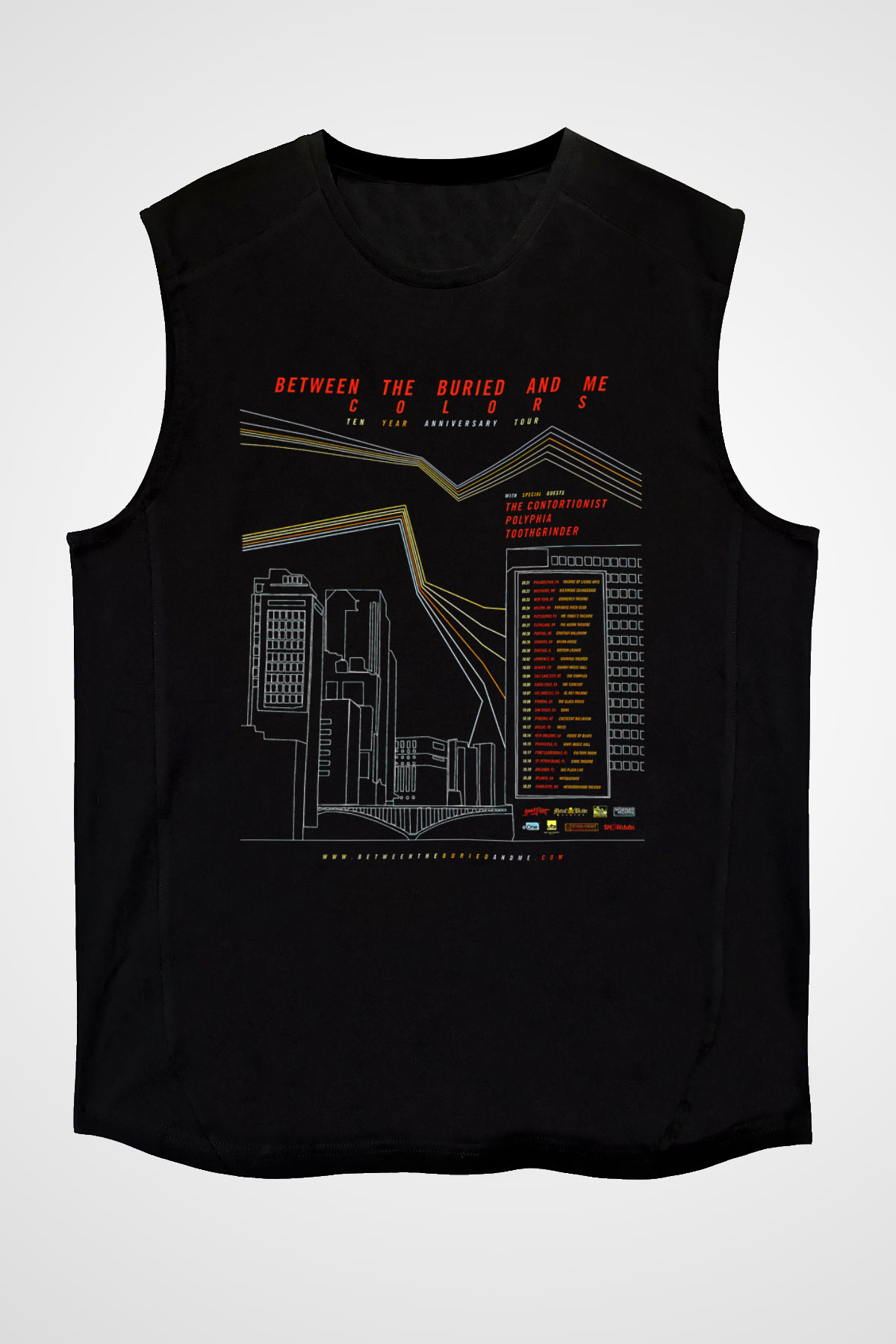 Between The Buried And Me Baskılı Unisex Siyah Kolsuz Tişört - Tshirt