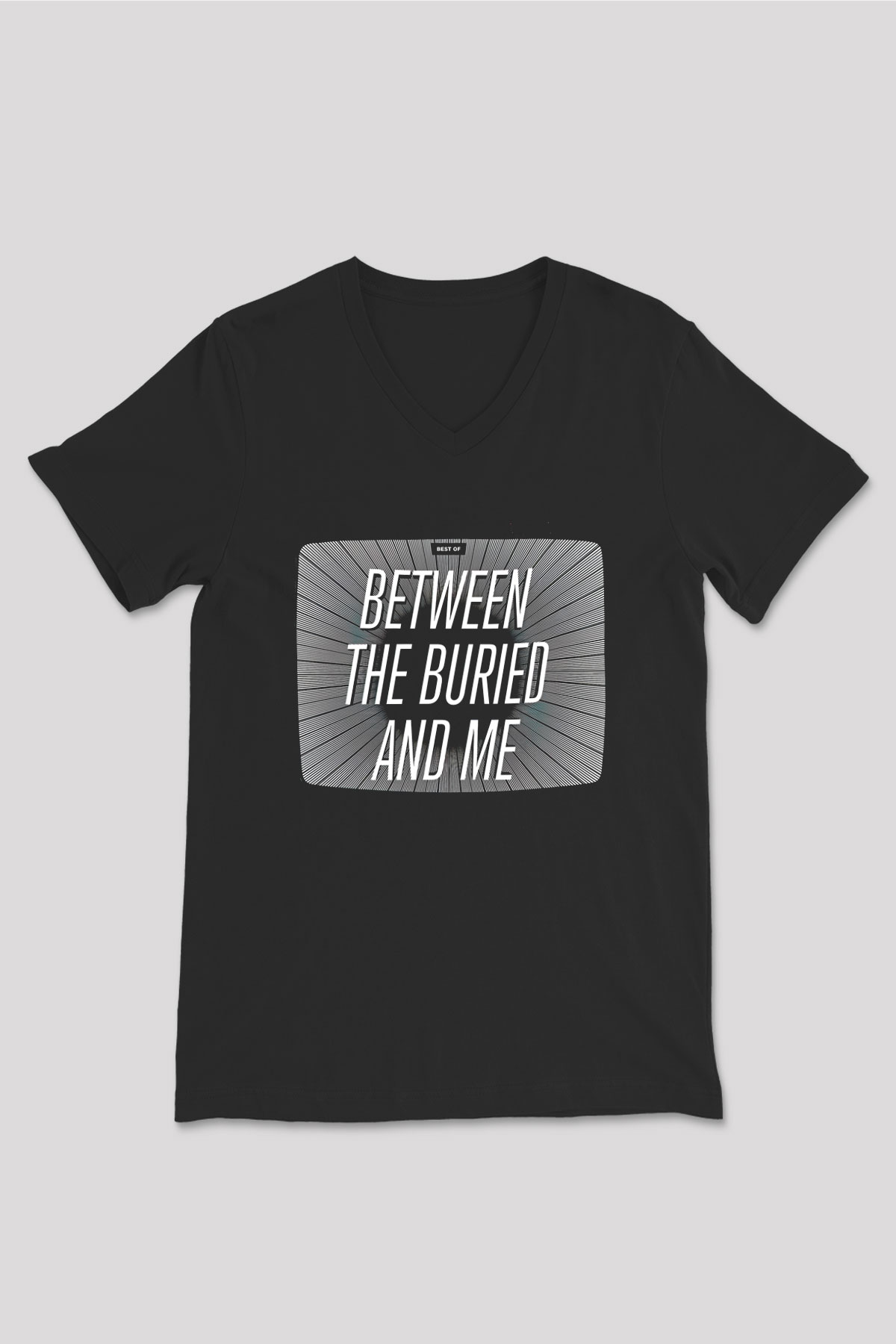 Between The Buried And Me Baskılı Unisex Siyah V Yaka Tişört - Tshirt