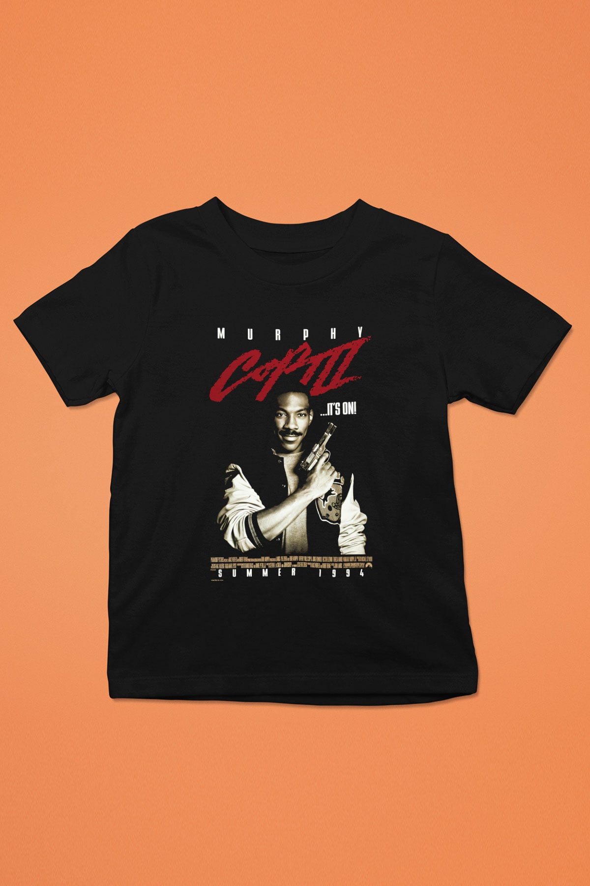 Beverly Hills Cop Baskılı Siyah Unisex Çocuk Tişört