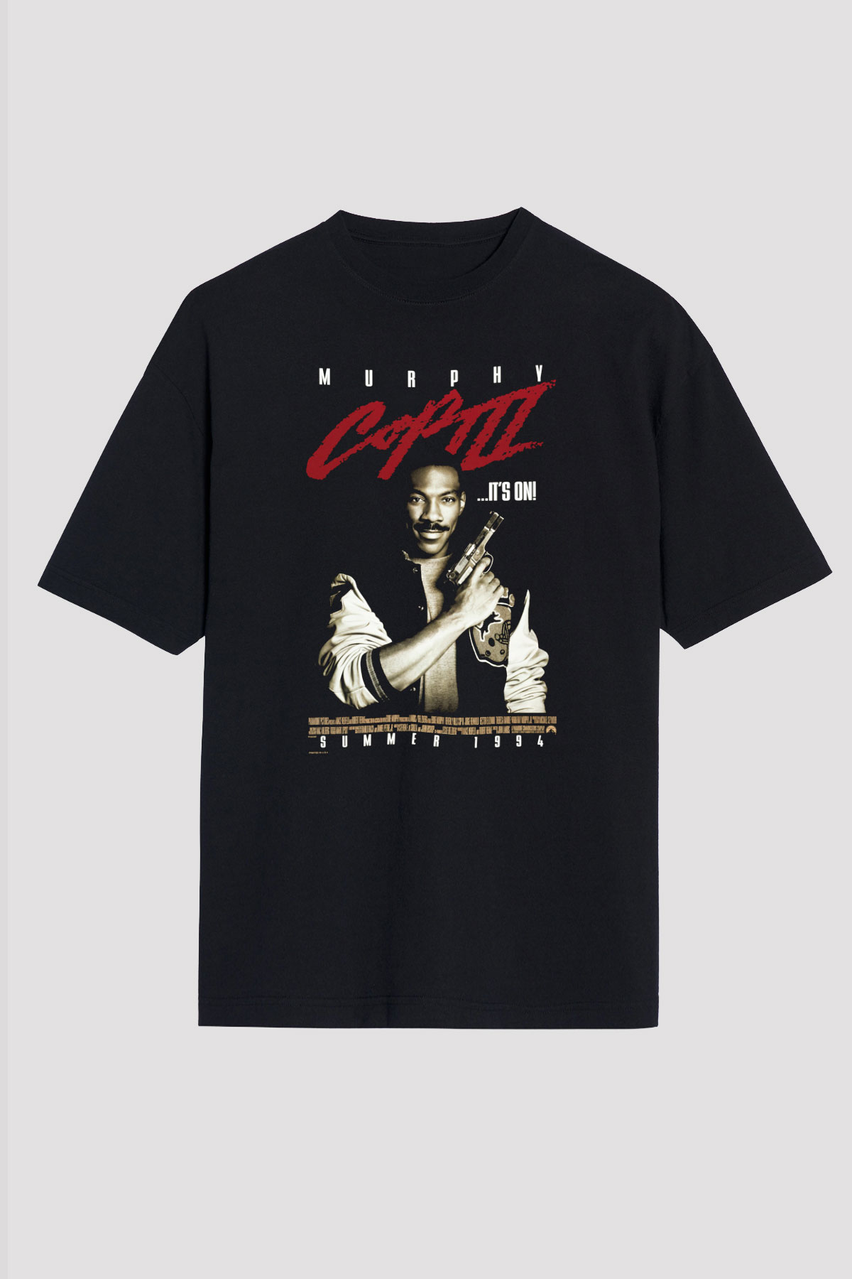 Beverly Hills Cop Siyah Unisex Oversize Tişört