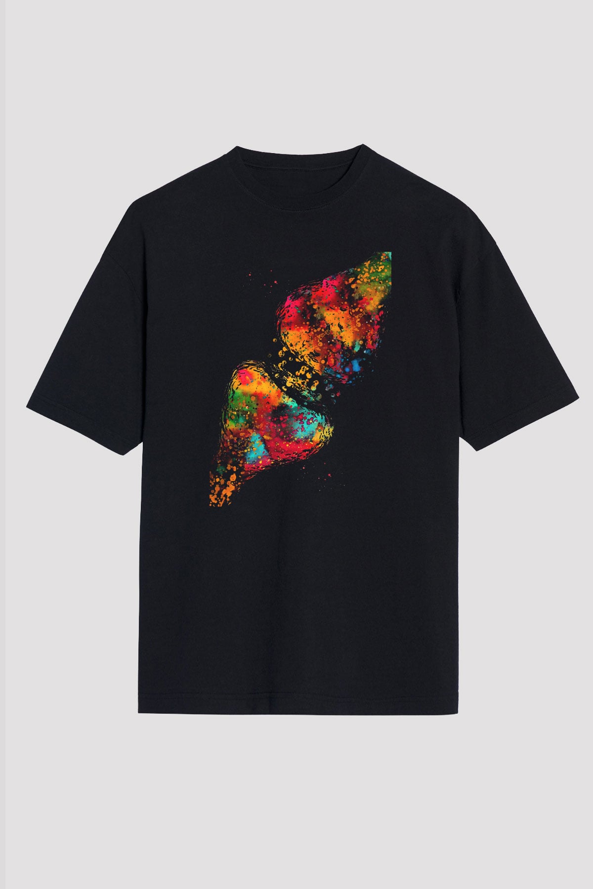 Beyin Sinaps Baskılı Unisex Oversize Tişört - Tshirt