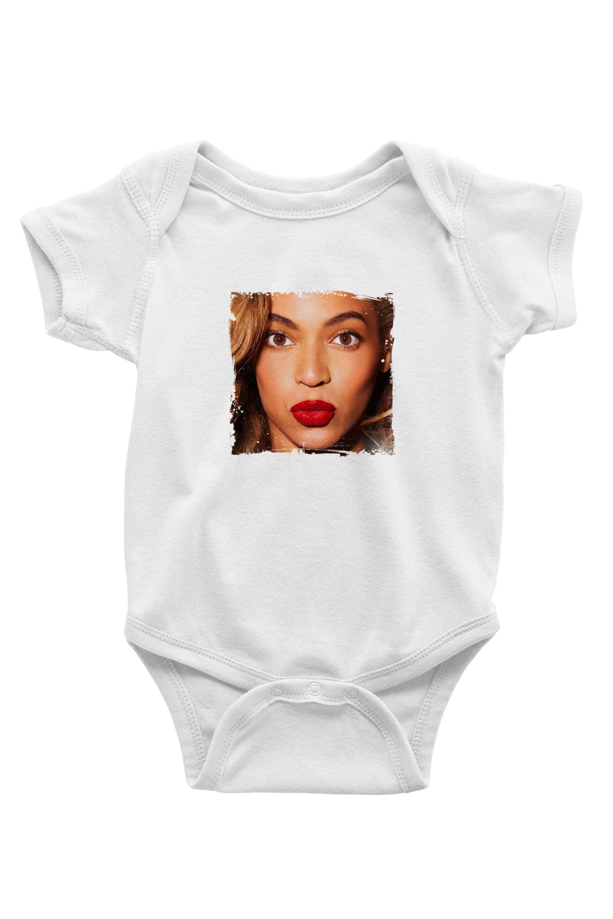 Beyonce Baskılı Unisex Beyaz Bebek Body - Zıbın
