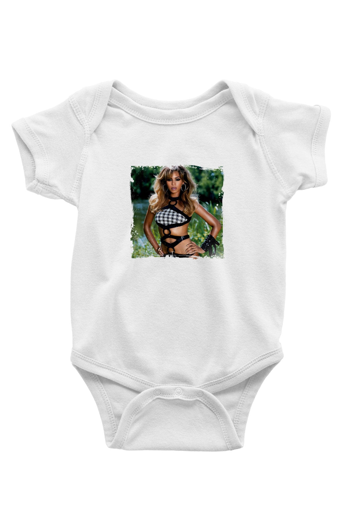 Beyonce Baskılı Unisex Beyaz Bebek Body - Zıbın