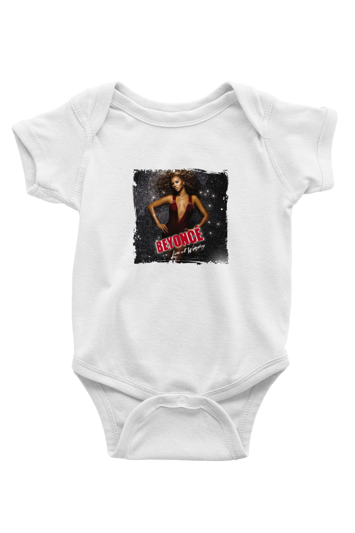 Beyonce Baskılı Unisex Beyaz Bebek Body - Zıbın