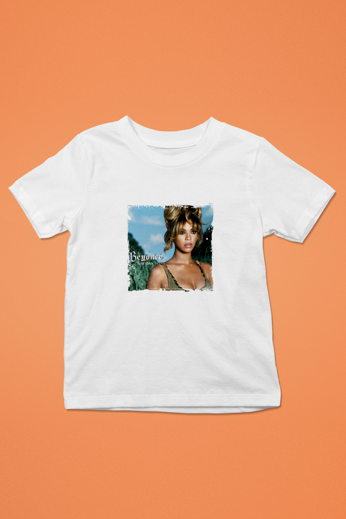 Beyonce Baskılı Unisex Beyaz Çocuk Tişört