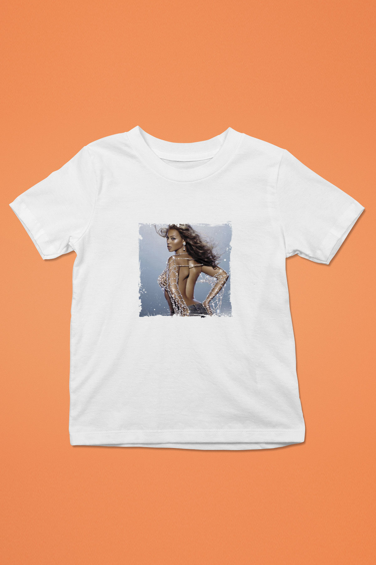 Beyonce Baskılı Unisex Beyaz Çocuk Tişört