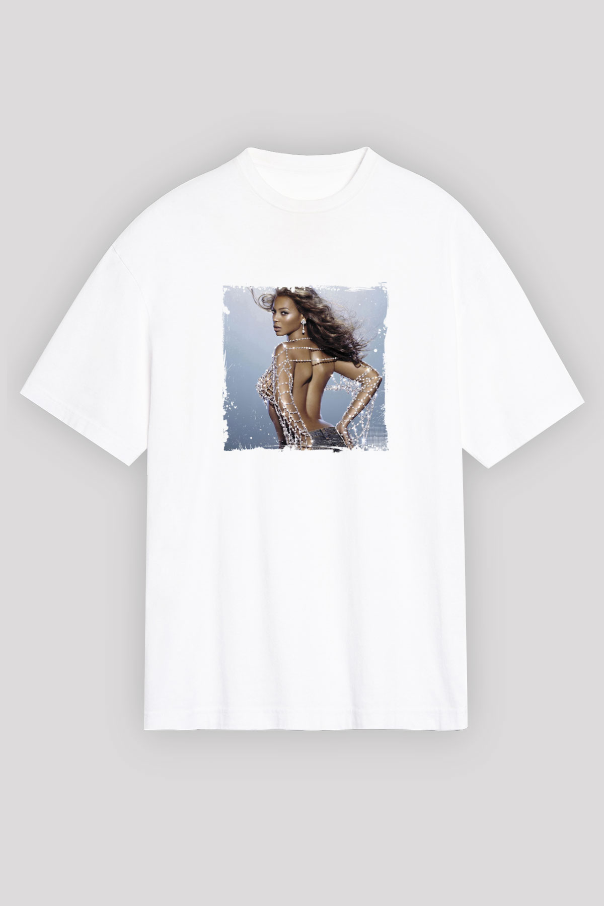 Beyonce Baskılı Unisex Beyaz Tişört
