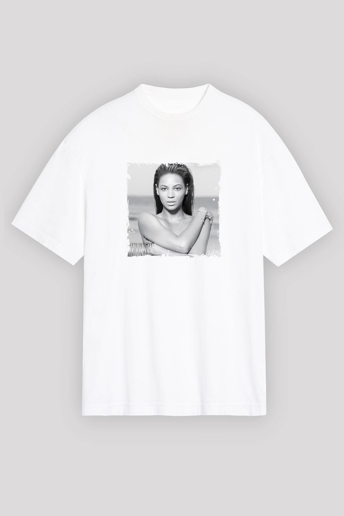 Beyonce Baskılı Unisex Beyaz Tişört