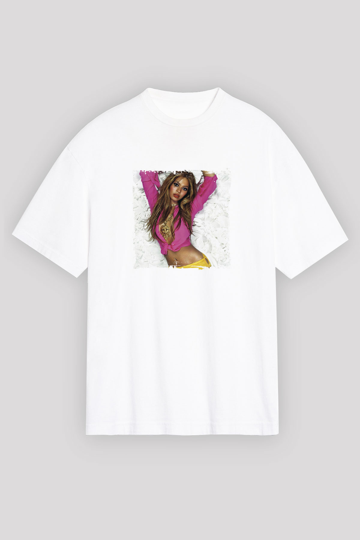 Beyonce Baskılı Unisex Beyaz Tişört