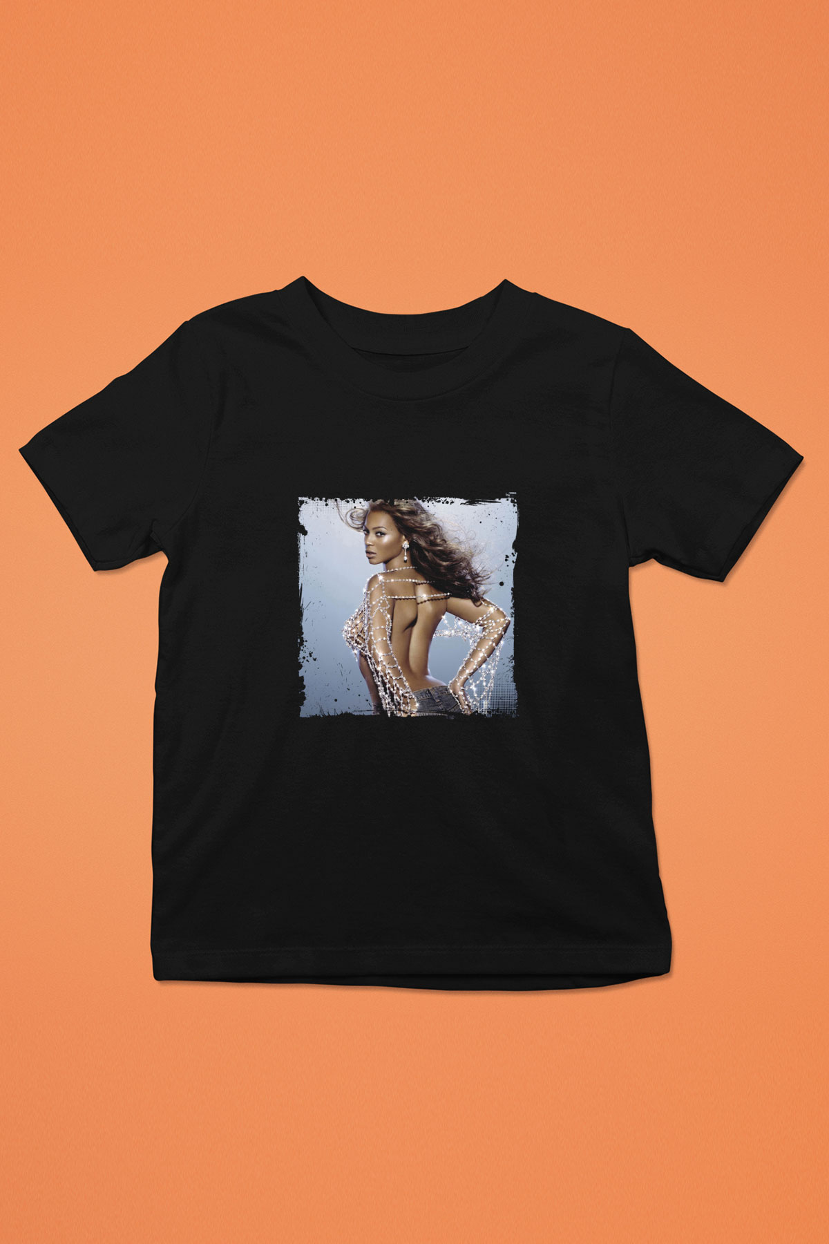 Beyonce Baskılı Unisex Siyah Çocuk Tişört