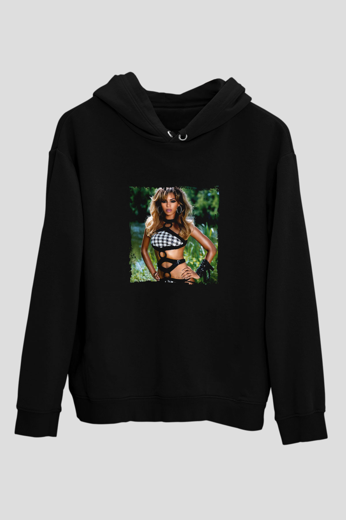 Beyonce Baskılı Unisex Siyah Hoodie