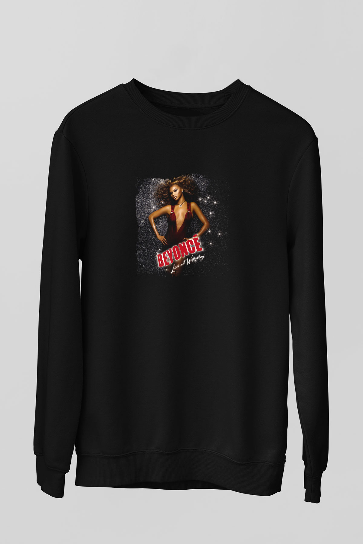 Beyonce Baskılı Unisex Siyah Sweatshirt