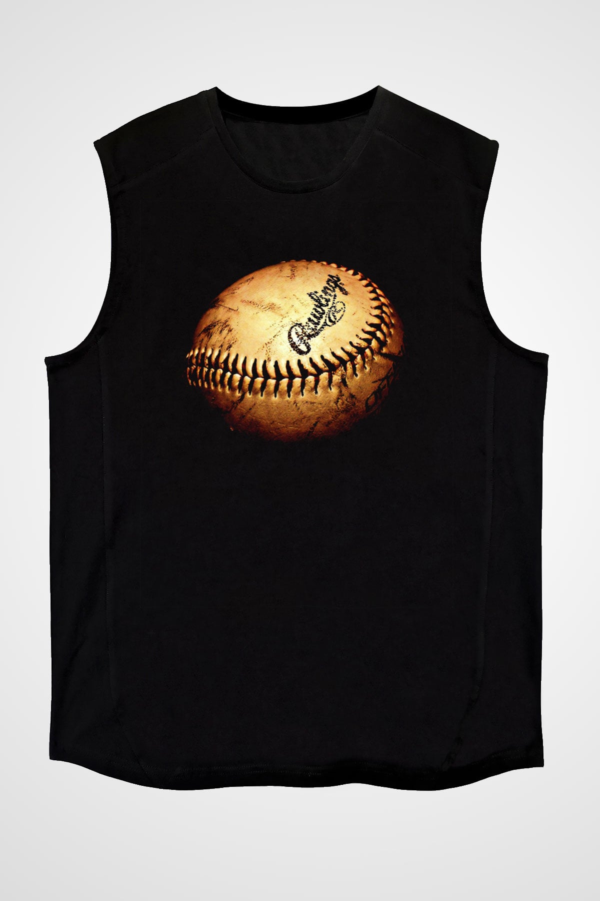Beyzbol - Baseball Baskılı Unisex Siyah Kolsuz Tişört