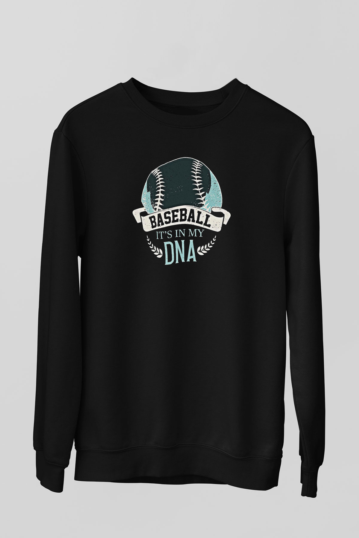 Beyzbol - Baseball Baskılı Unisex Siyah Sweatshirt