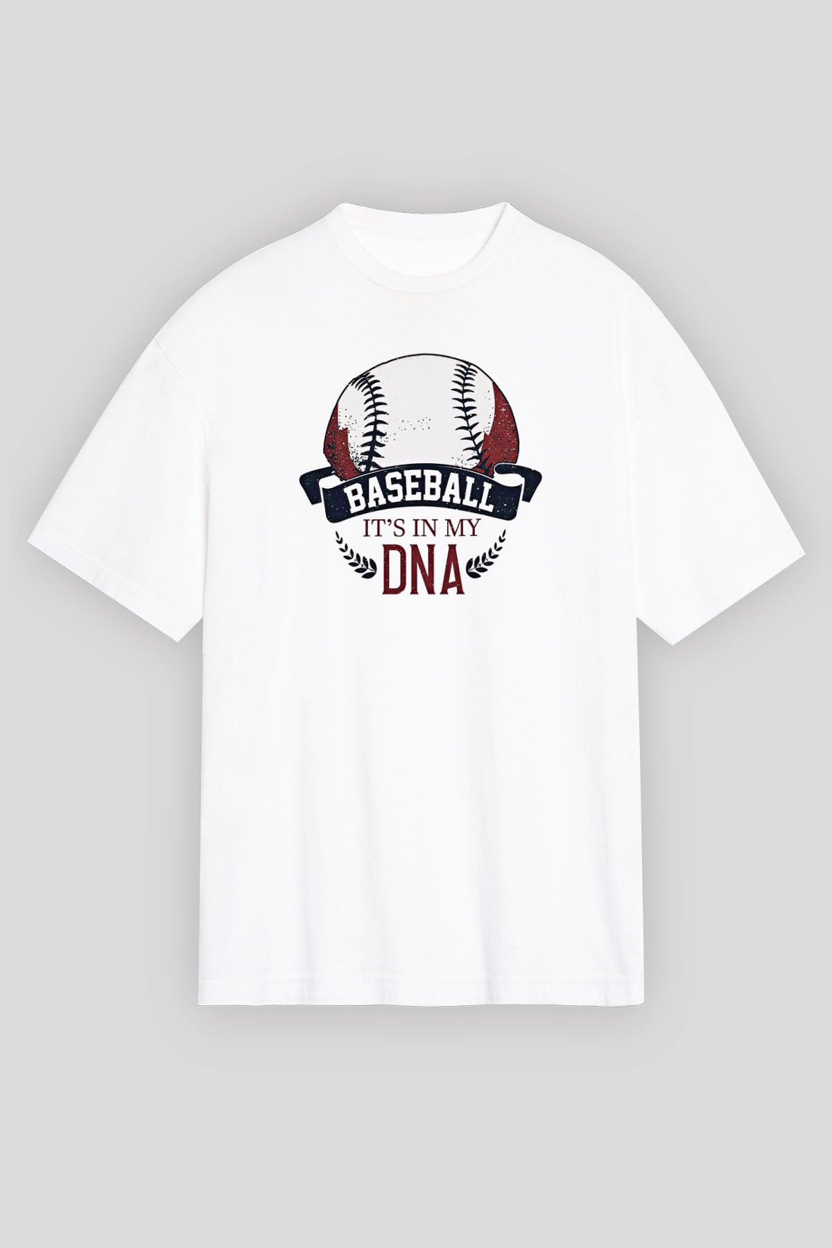 Beyzbol Baskılı Unisex Beyaz Oversize Tişört - Tshirt