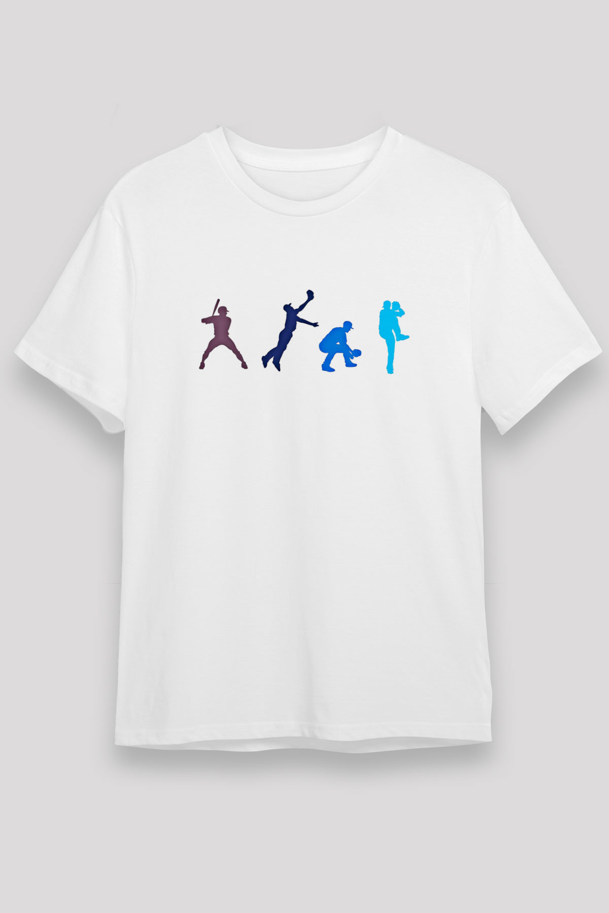 Beyzbol Baskılı Unisex Beyaz Tişört - Tshirt