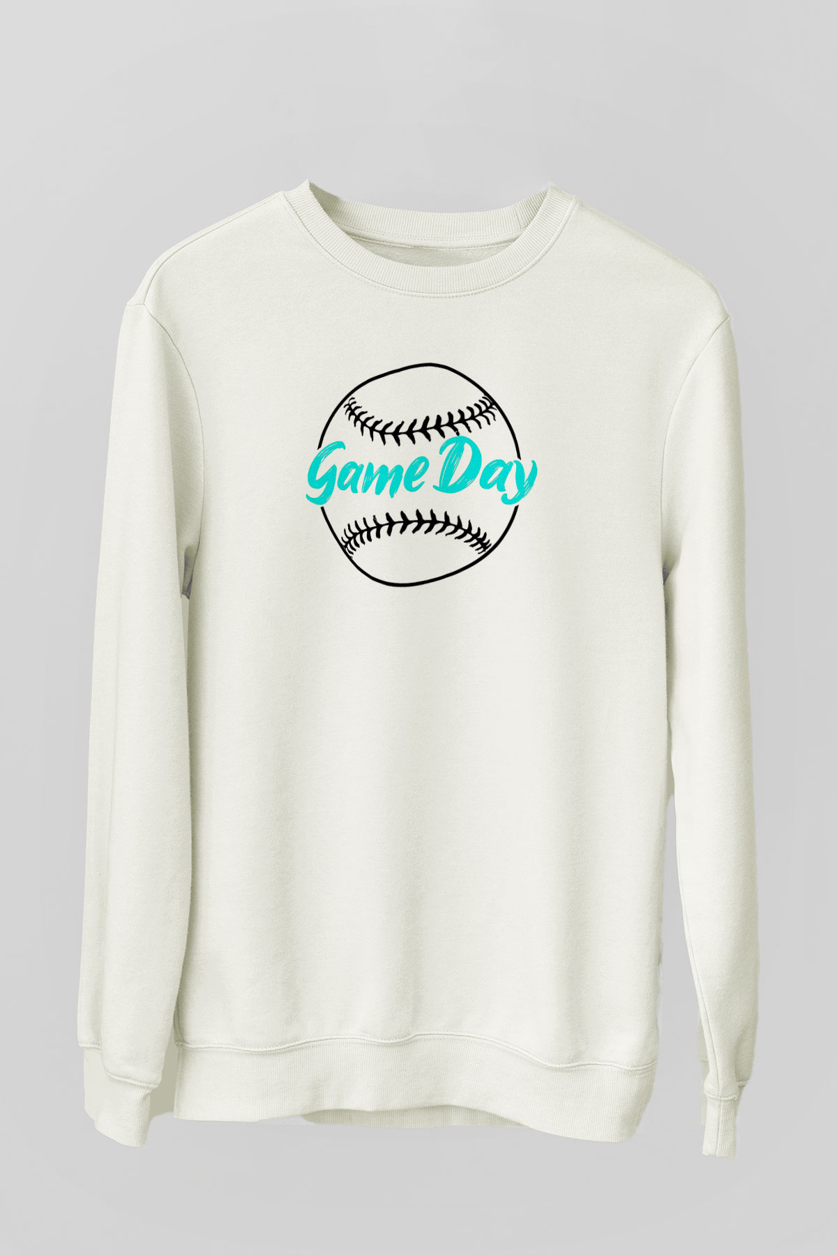 Beyzbol Baskılı Unisex Ekru Sweatshirt