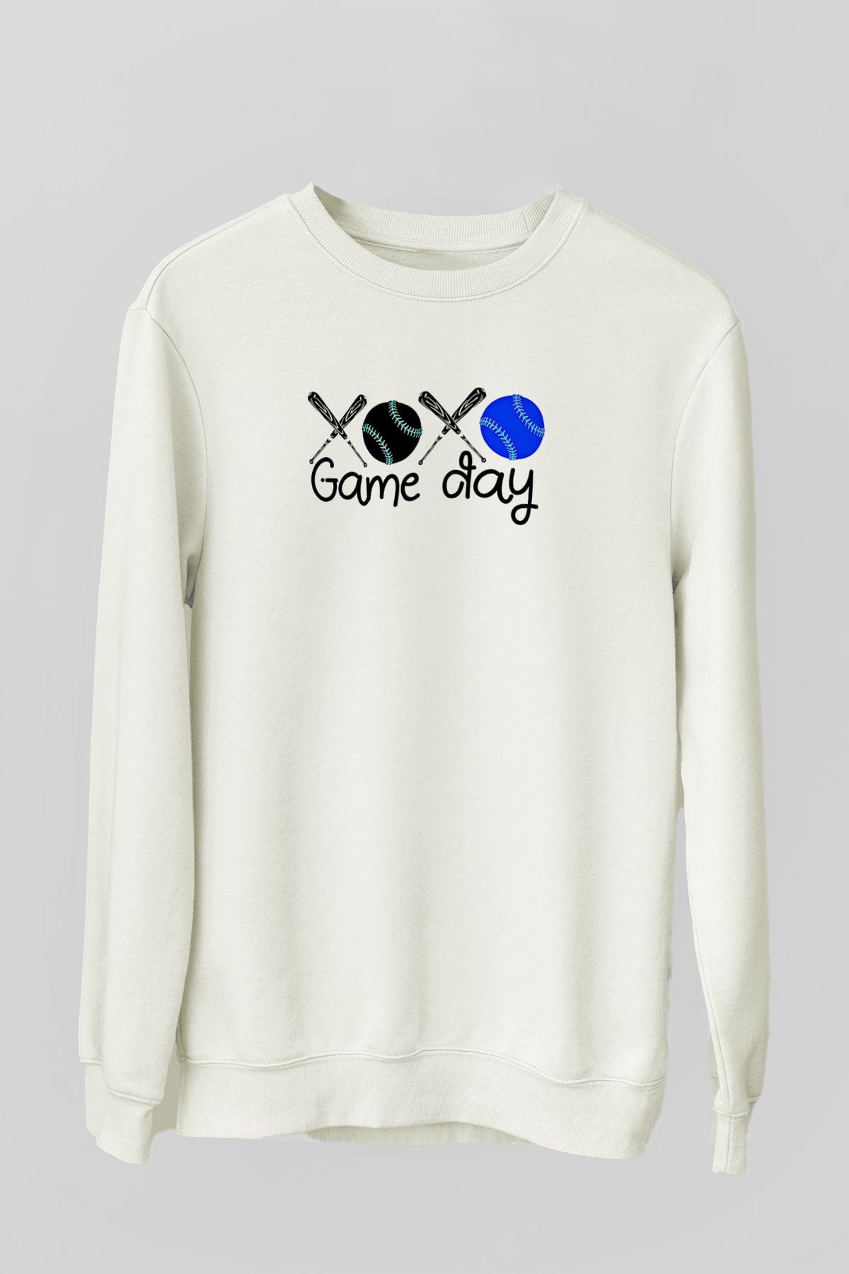 Beyzbol Baskılı Unisex Ekru Sweatshirt