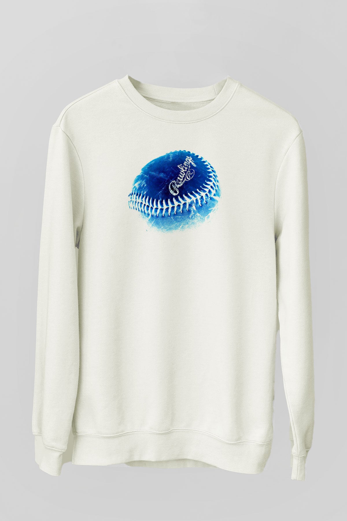 Beyzbol Baskılı Unisex Ekru Sweatshirt