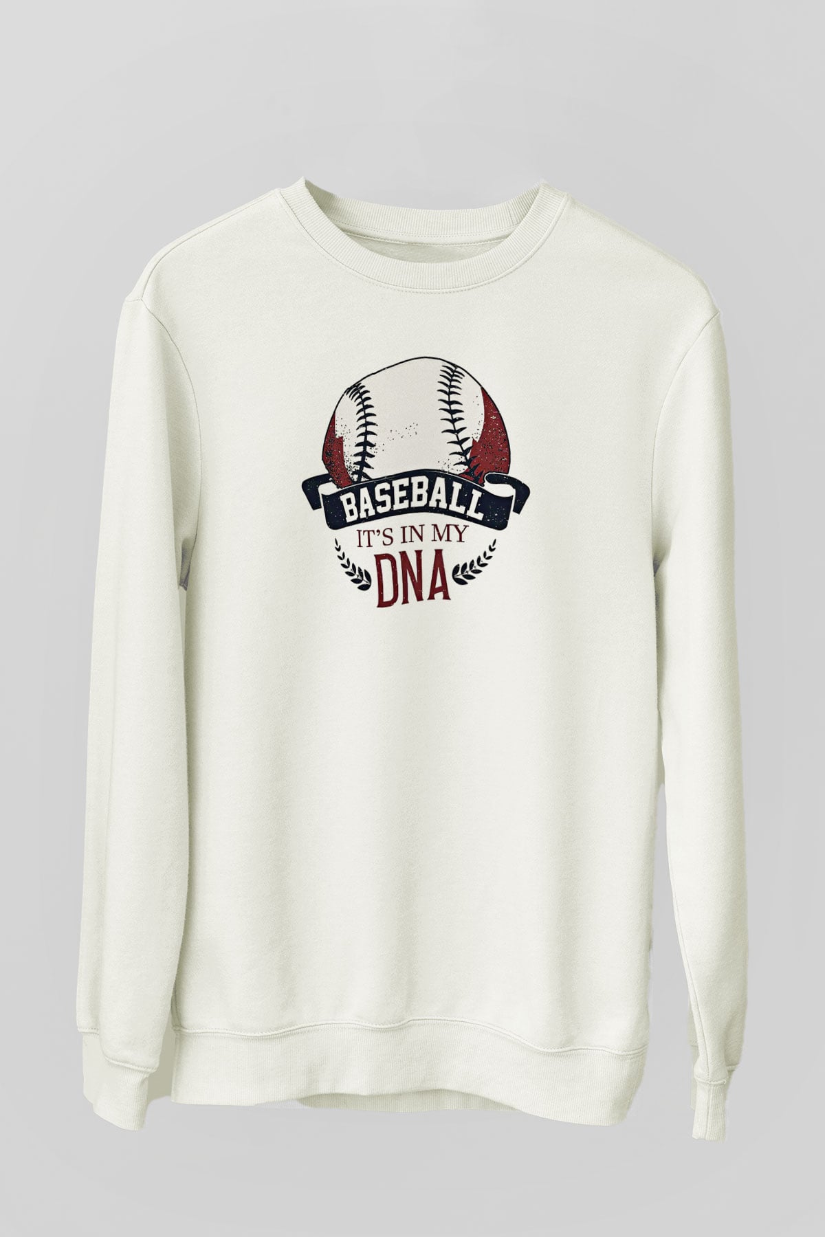 Beyzbol Baskılı Unisex Ekru Sweatshirt