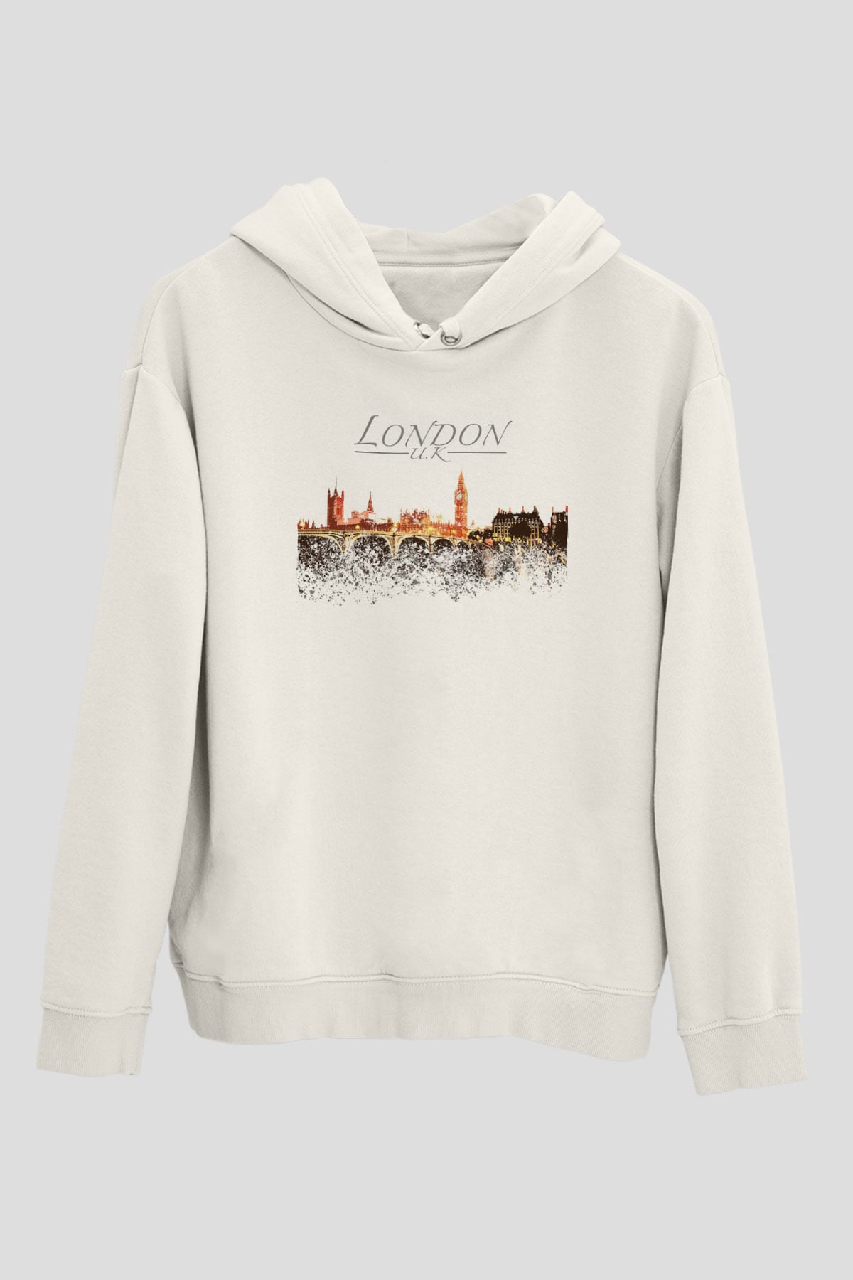 Big Ben Beyaz Unisex Hoodie