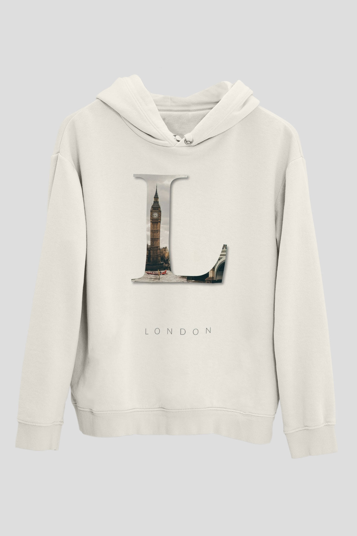 Big Ben Beyaz Unisex Hoodie