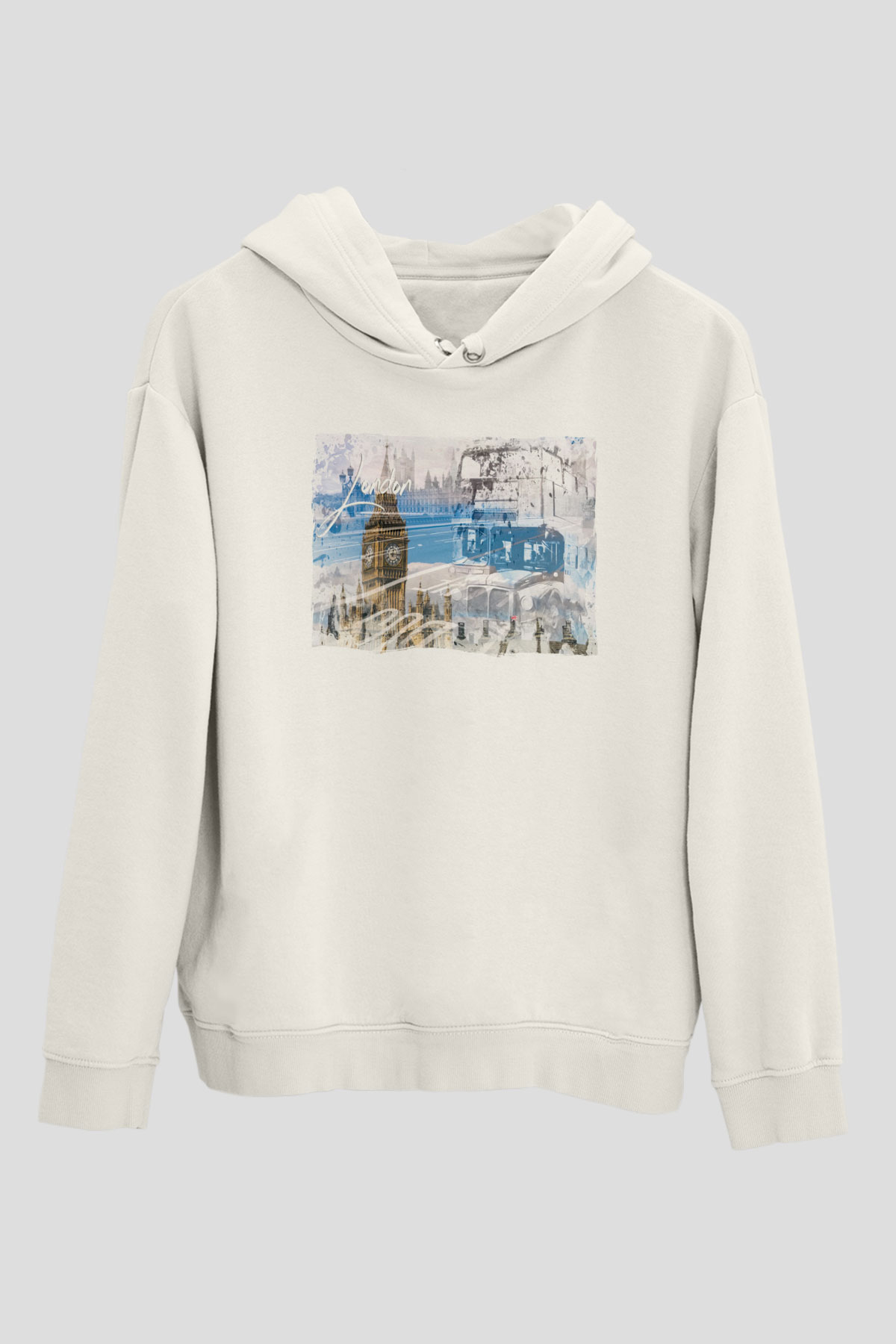 Big Ben Beyaz Unisex Hoodie
