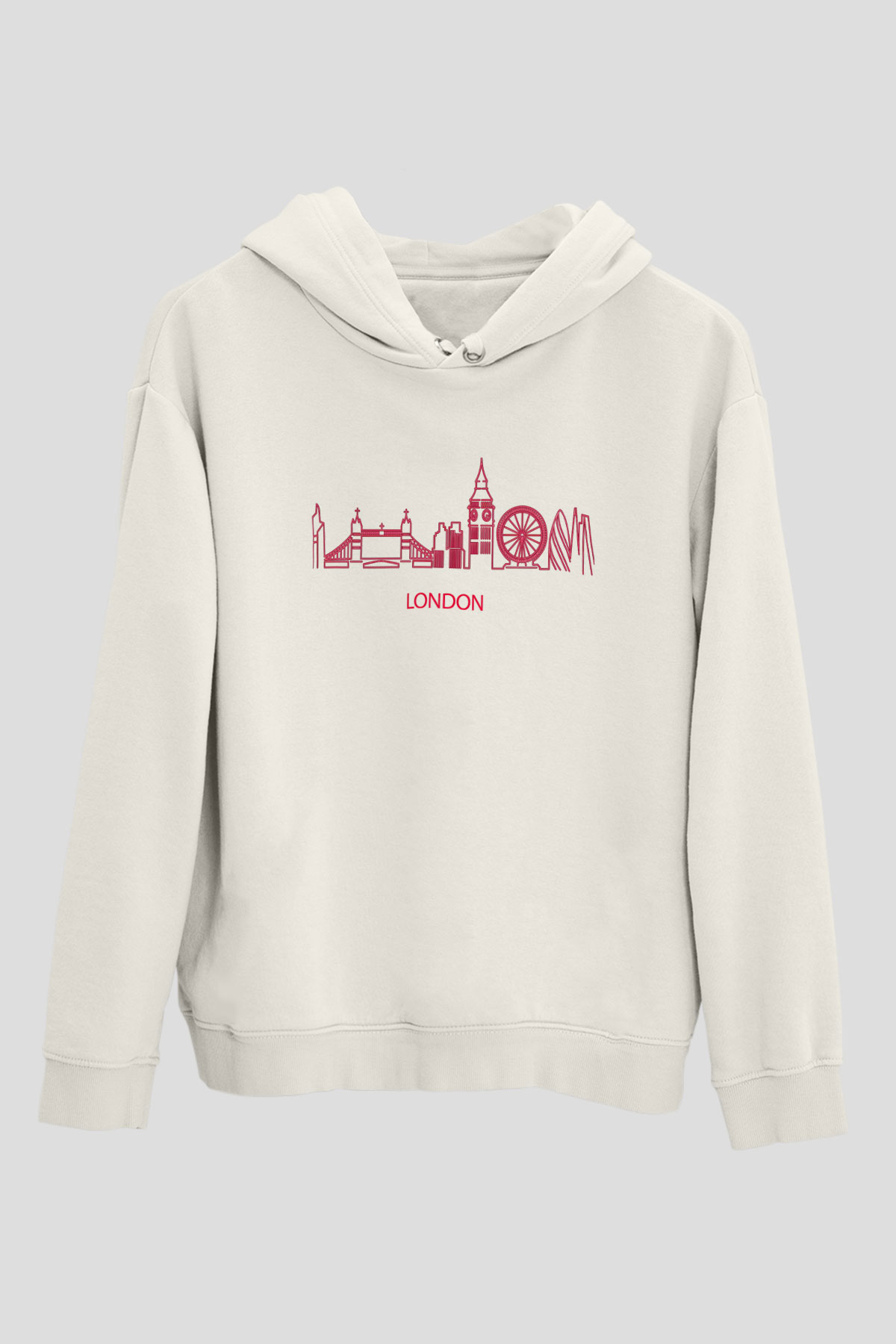 Big Ben Beyaz Unisex Kapşonlu Sweatshirt