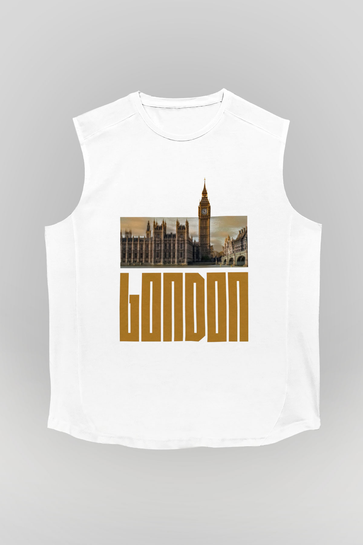 Big Ben Beyaz Unisex Kolsuz Tişört