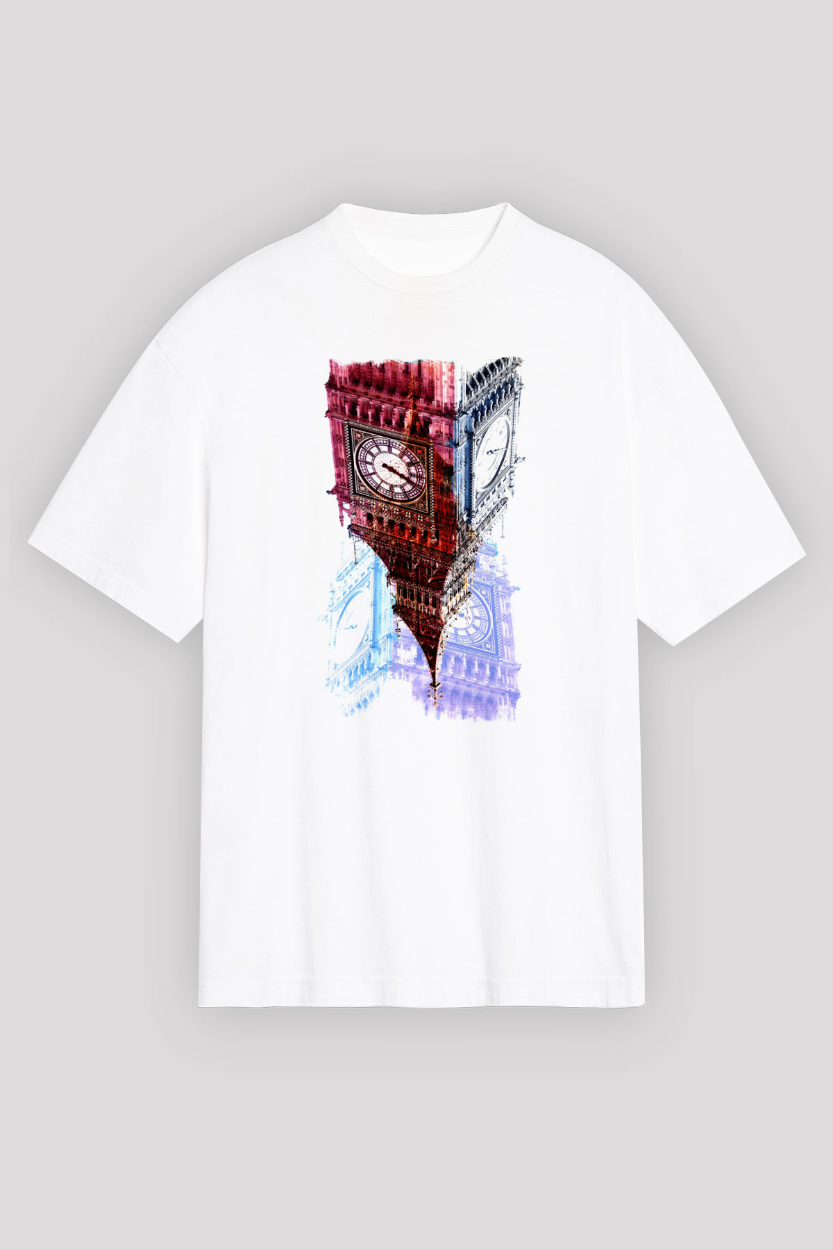 Big Ben Beyaz Unisex Oversize Tişört T-Shirt