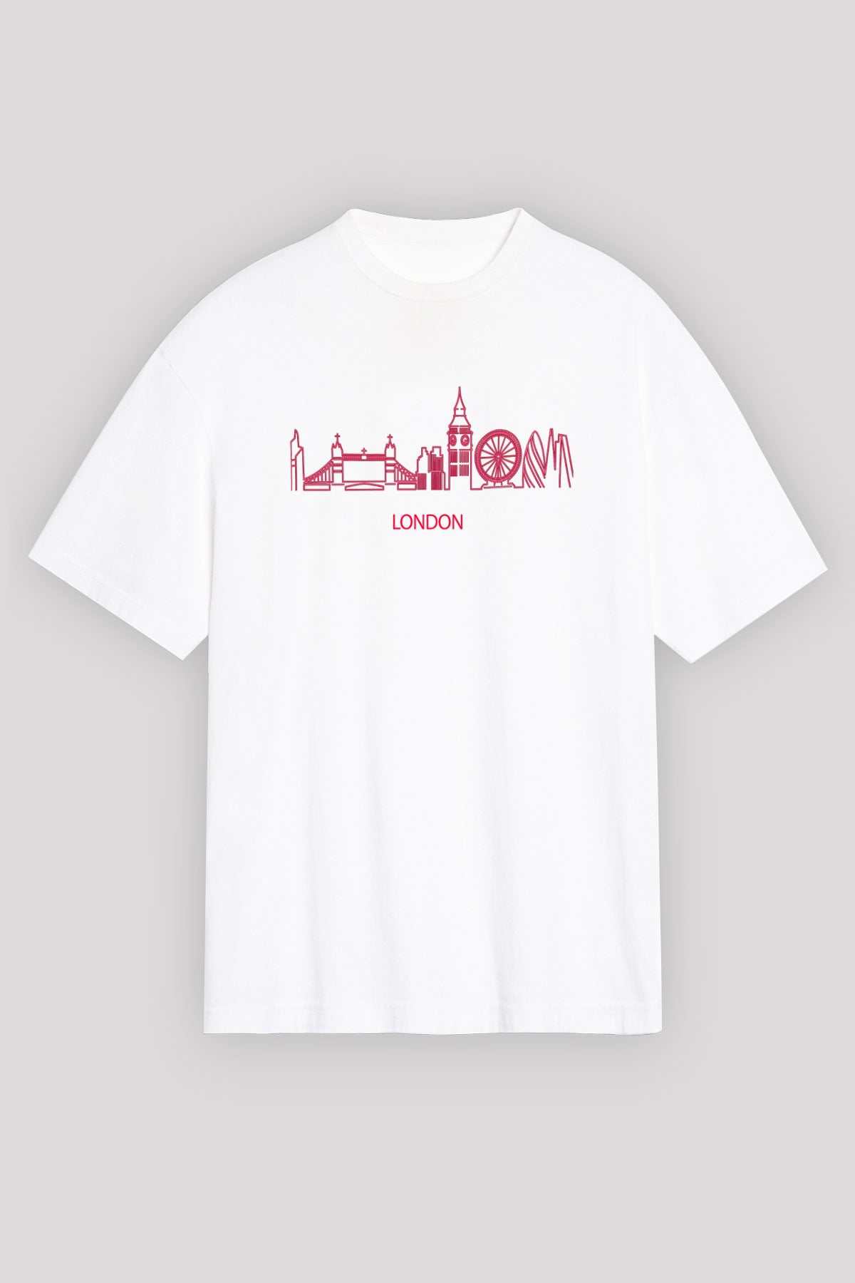 Big Ben Beyaz Unisex Oversize Tişört T-Shirt