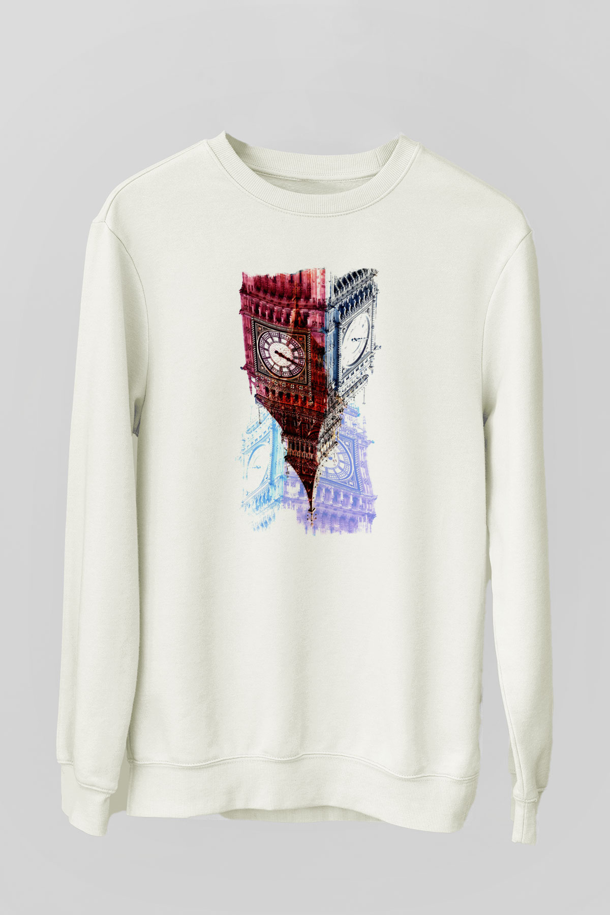 Big Ben Beyaz Unisex Sweatshirt
