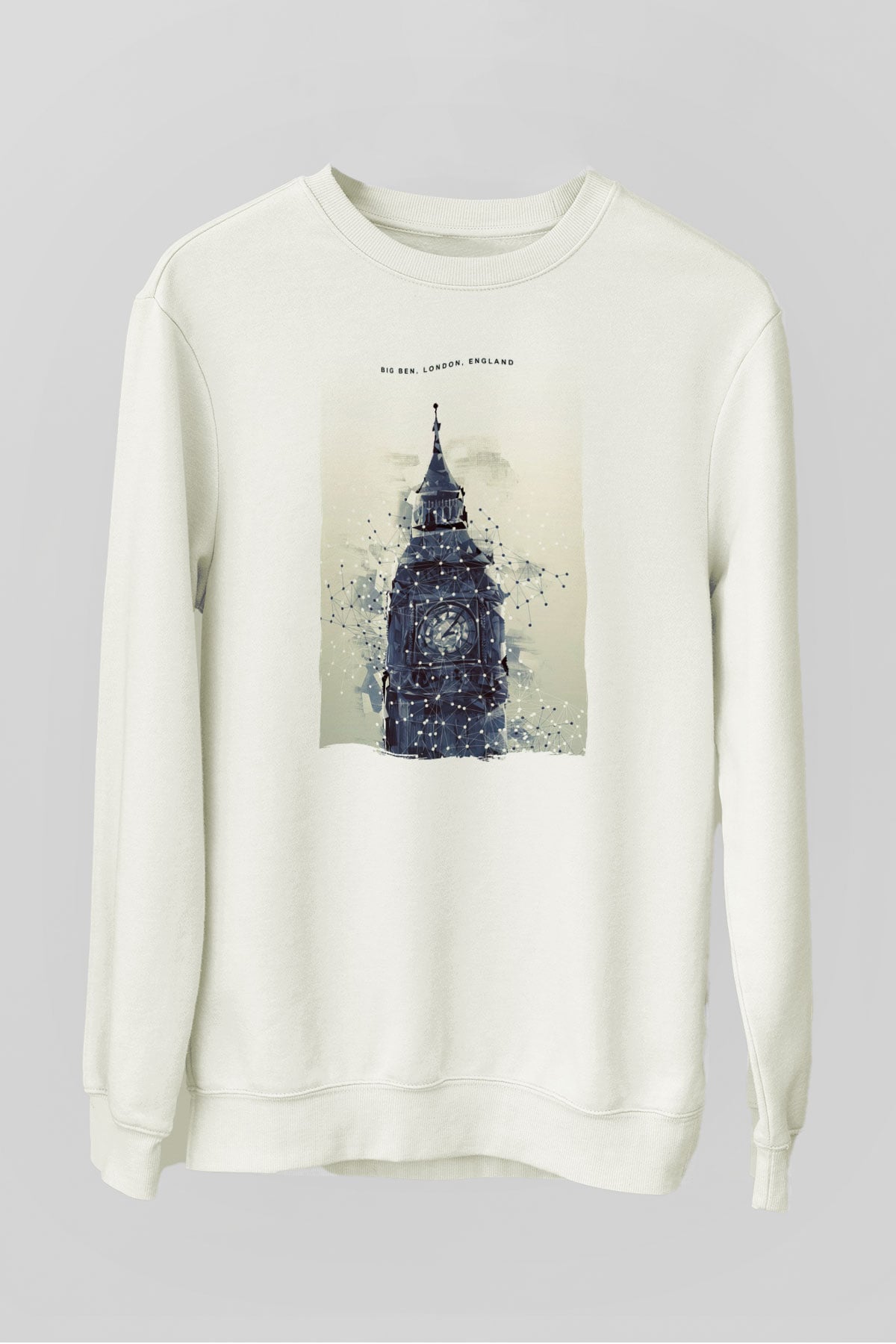 Big Ben Beyaz Unisex Sweatshirt