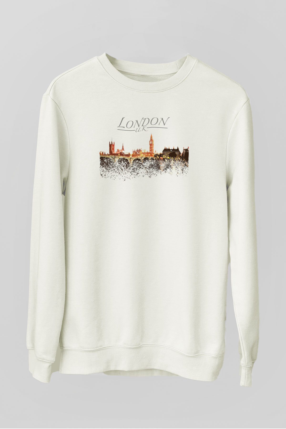 Big Ben Beyaz Unisex Sweatshirt