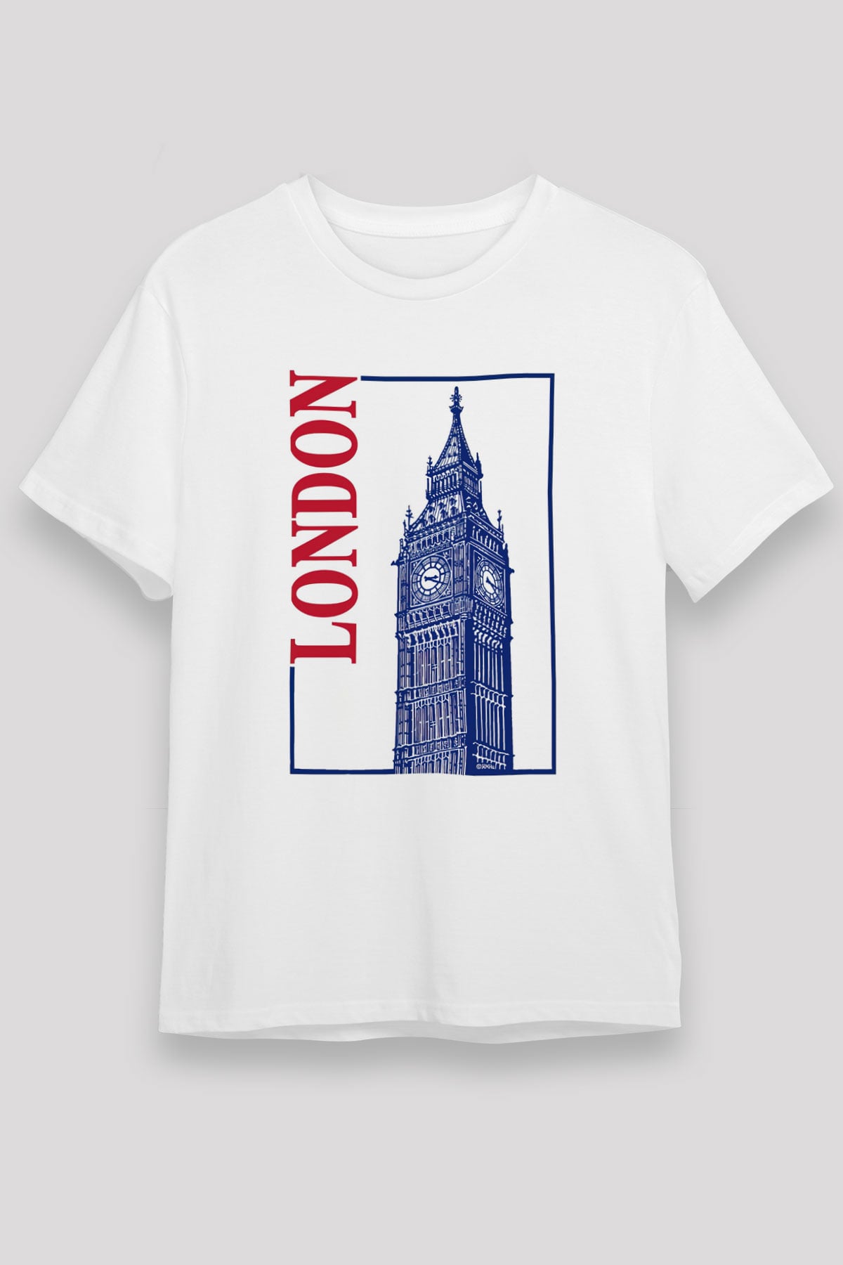 Big Ben Beyaz Unisex Tişört T-Shirt - TişörtFabrikası