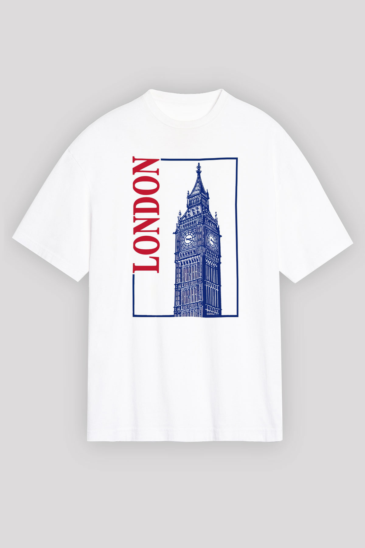Big Ben Beyaz Unisex Tişört T-Shirt - TişörtFabrikası