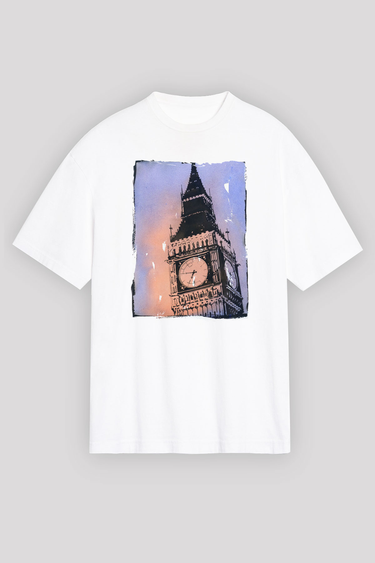 Big Ben Beyaz Unisex Tişört T-Shirt - TişörtFabrikası