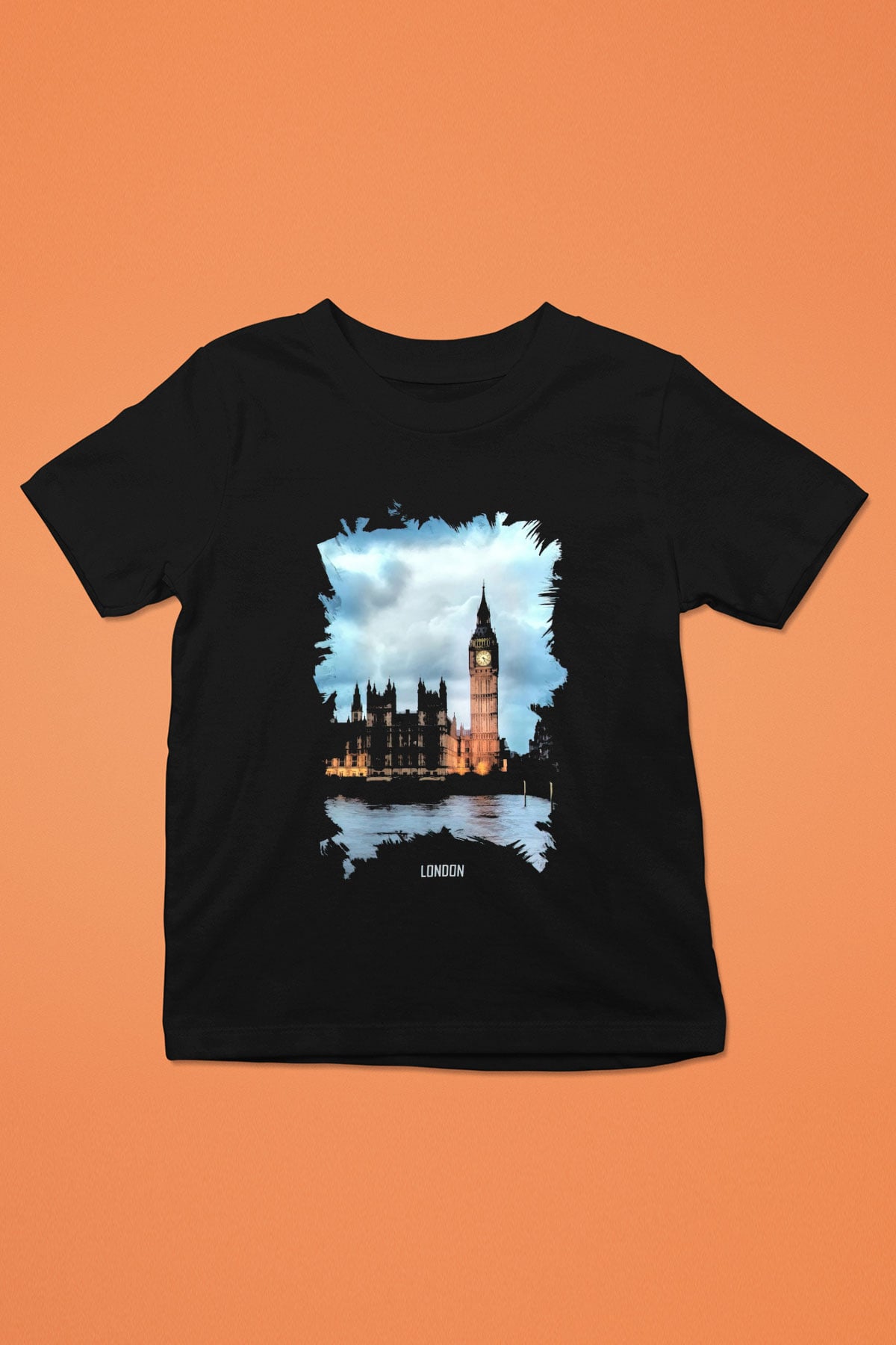 Big Ben Siyah Unisex Çocuk Tişört