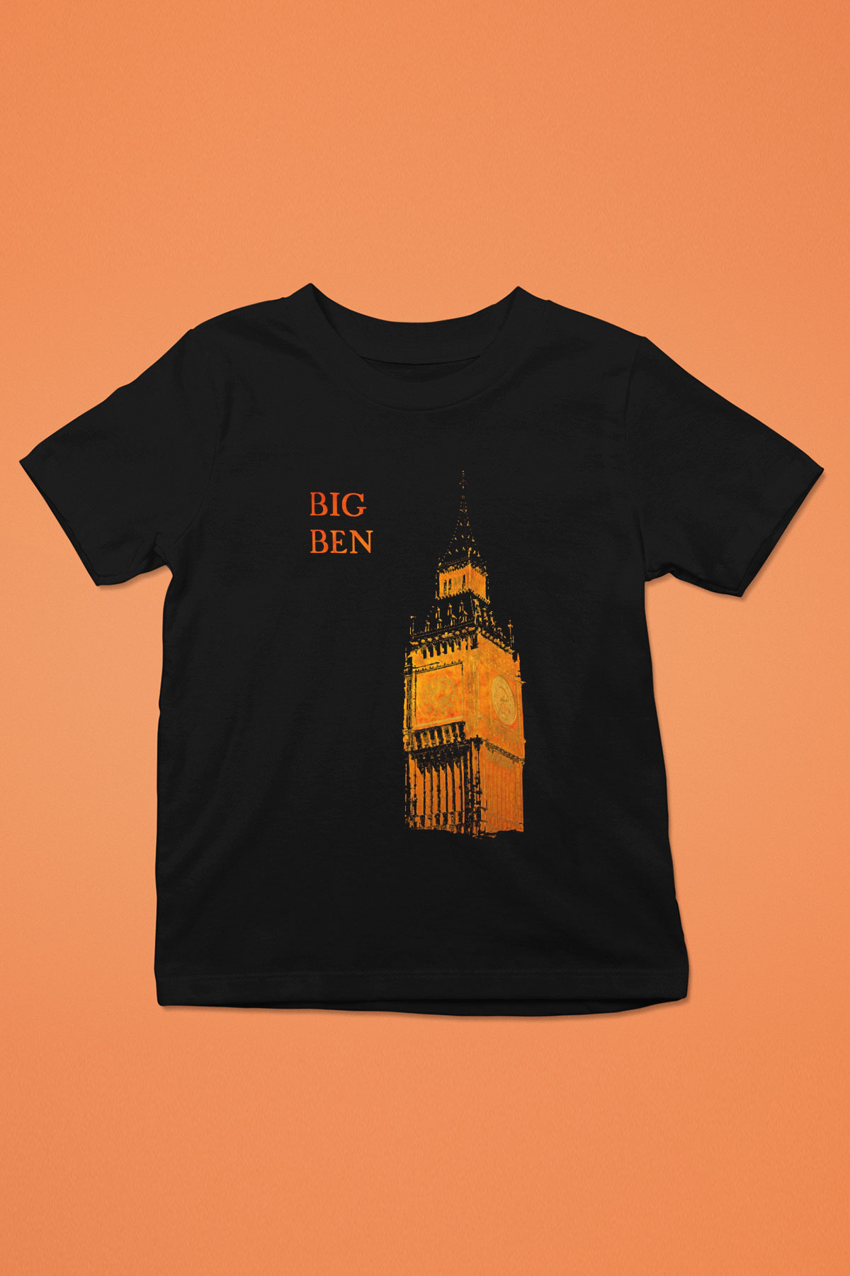 Big Ben Siyah Unisex Çocuk Tişört