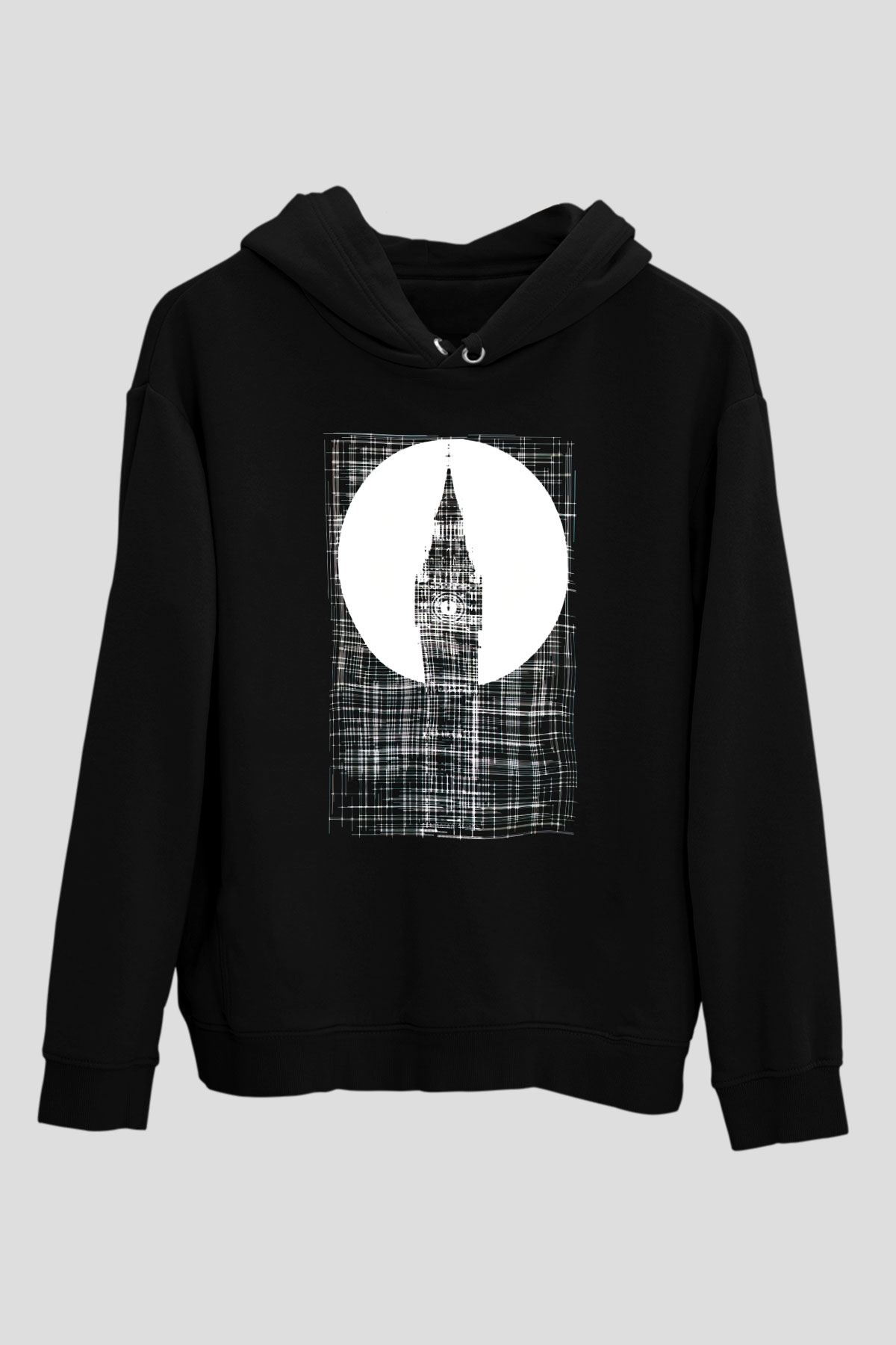 Big Ben Siyah Unisex Hoodie